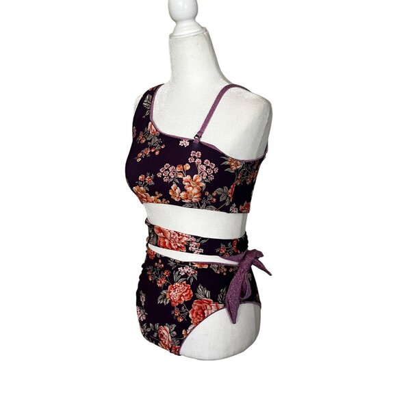 Limited Edition Stunning Reversible One Piece Swimsuit in Purple Floral Medium - Picture 8 of 15